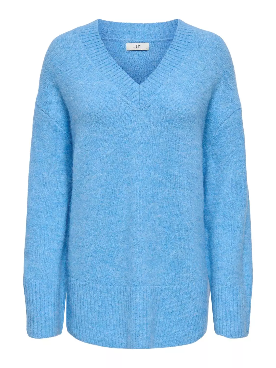 JDY Marina L/S V-neck Pullover KNT, blå