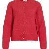 Vila Visalsa L/S O-neck knit cardigan, rød