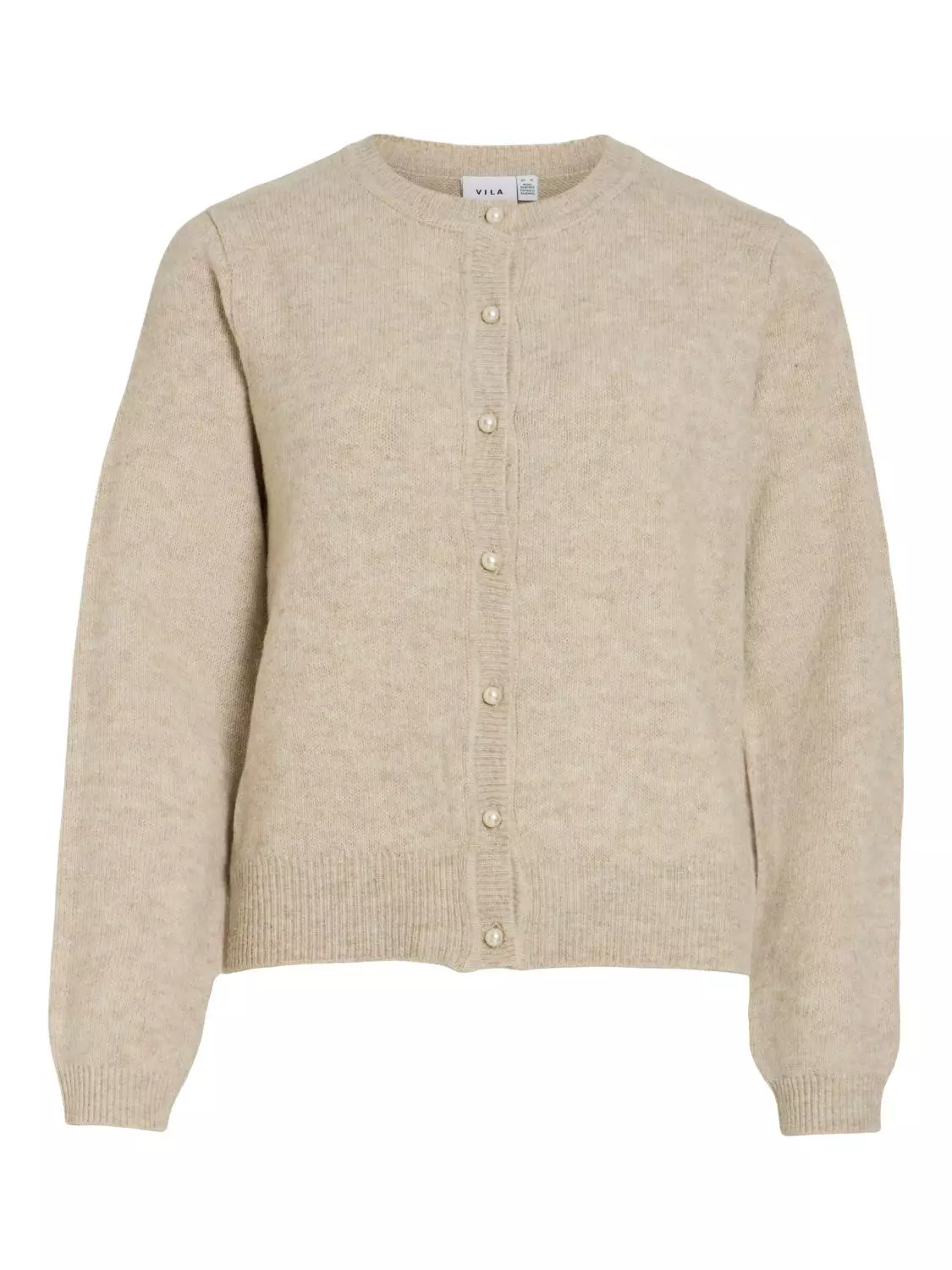 Vila Visasa L/S O-neck knit cardigan, beige