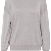 Kaffe KAregina O-neck Knit, grå glitter