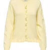 JDY Letty L/S on frill cardigan, gul