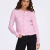 JDY Letty L/S on frill cardigan, rosa