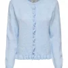 JDY Letty L/S on frill cardigan, lys blå