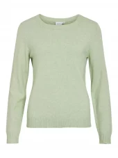 Vila Viril O-neck L/S knit top, lys grønn
