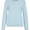 Vila Viril O-neck L/S knit top, lys blå