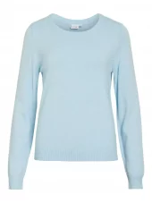 Vila Viril O-neck L/S knit top, lys blå