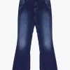 Pleace Chino Flare Bologna, denimblå