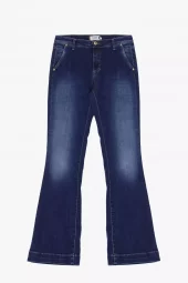 Pleace Chino Flare Bologna, denimblå