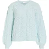 Vila Vilowen l/s O-neck Knit Cardigan, lysblå