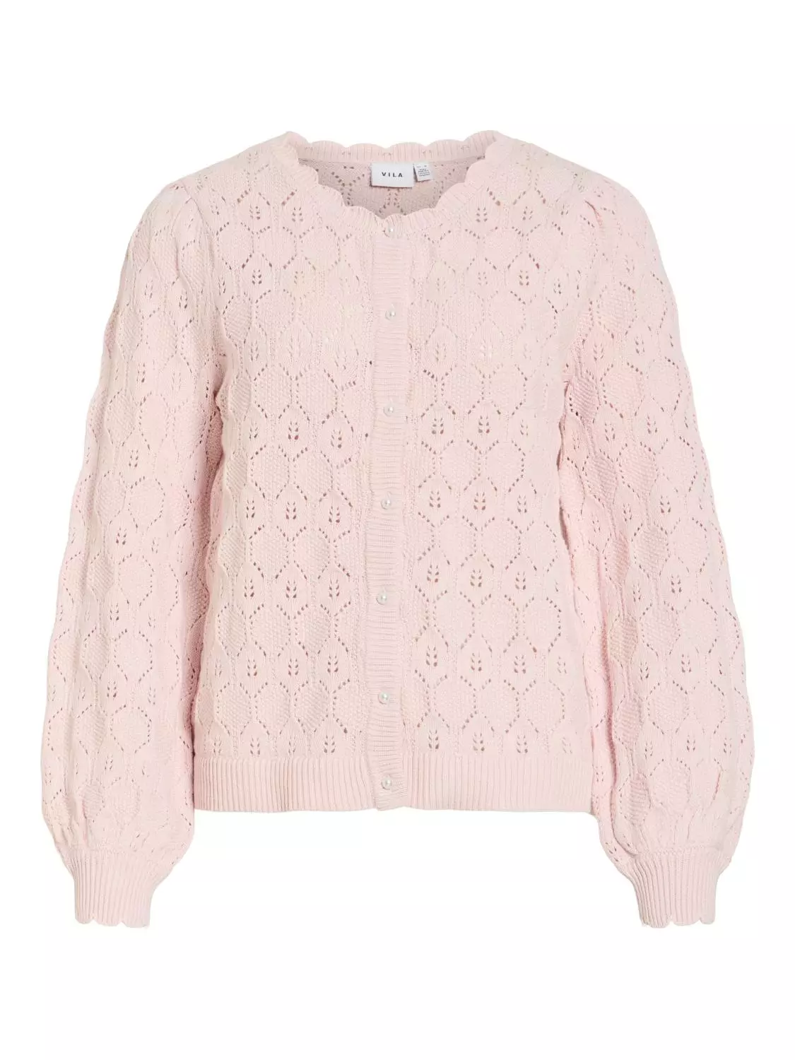 Vila Vilowen l/s O-neck Knit Cardigan, rosa