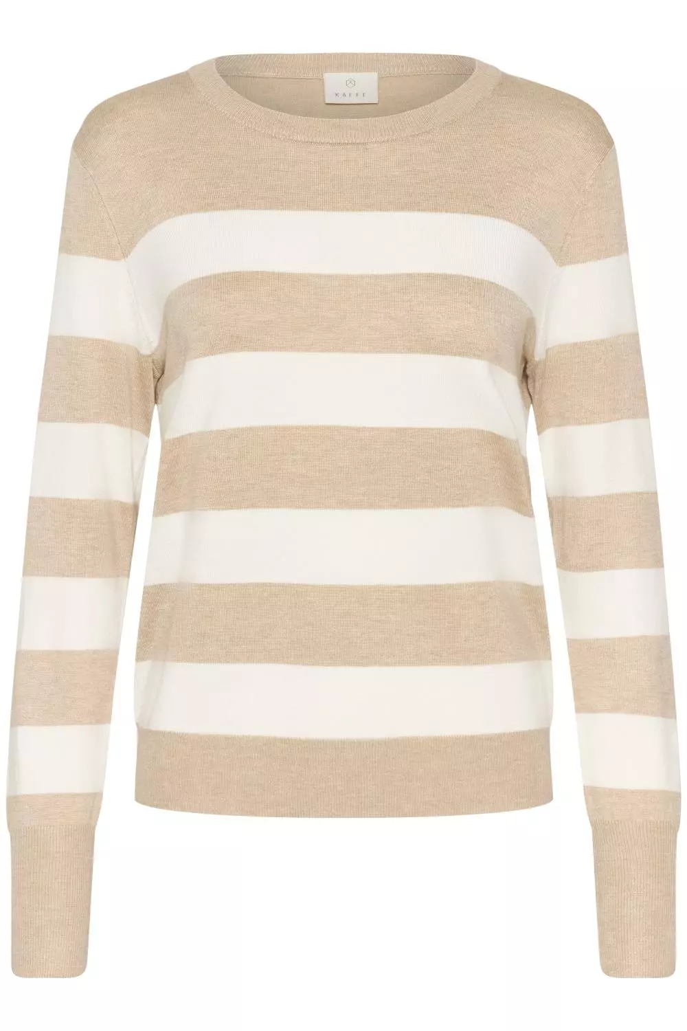 Kaffe KAlizza Striped Knit Pullover, beige/offwhite