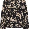 Kaffe KAulla Blouse, sort/grafisk