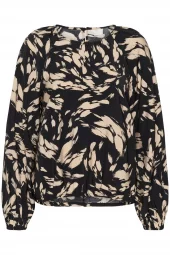 Kaffe KAulla Blouse, sort/grafisk