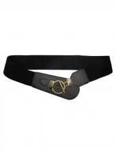 Intex Skandia belte m/strikk og hektespenne, sort