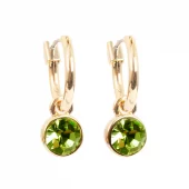 Just Oslo små øredobber med 6mm sten, grønn