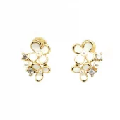 Just Oslo øredobber med hvit emaljeblomst