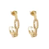 Just Oslo Earring, hoop gold/crystal