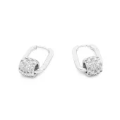 Just Oslo ovale øreringer, glitrende sølv