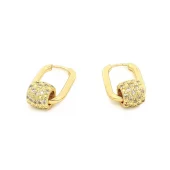 Just Oslo ovale øreringer, glittrende gull