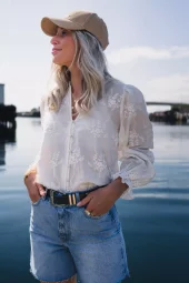 Raus Camilla Shirt Embrodery, hvit