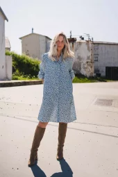Raus Astrid Shirt Dress, blåmønstret