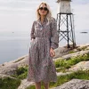 Raus Astrid Shirt Dress, grønn mønstret