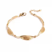 A&C Vintage Leaves armbånd, gull