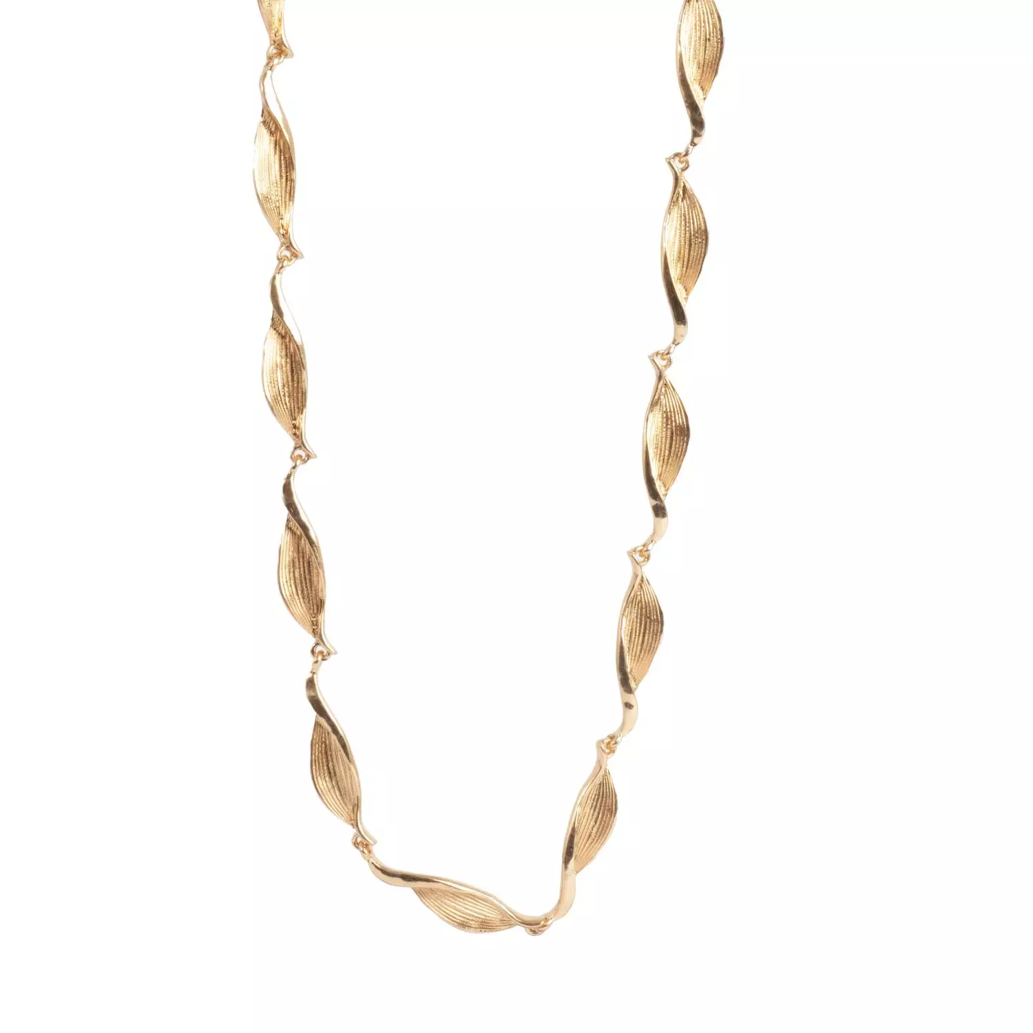 A&C Vintage Leaves kort kjede, gull
