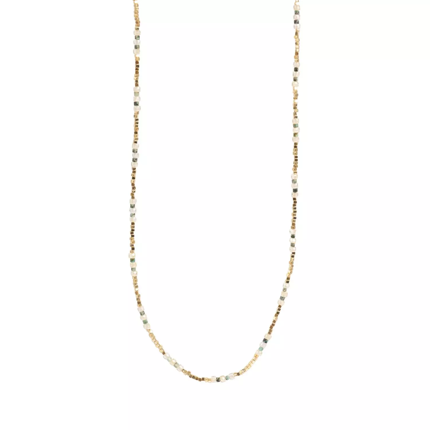A&C Wild Nature, kjede med små stener, gull/grønn