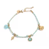 A&C Happy Life armbånd med charms, turkis