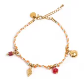 A&C Happy Life, armbånd med charms, rosa