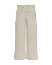 MSCH Lio Pants, vide jeans med knyting, beige