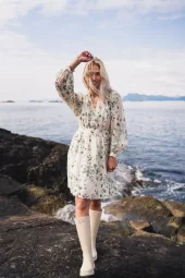Raus Anna Dress, grønn blomstret