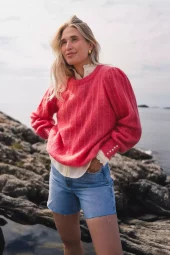 Raus Amalie Puff Pullover, rosa
