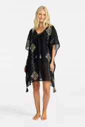 Damella sarong, sort strandtunika