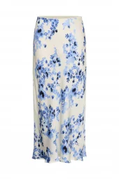 Part Two Laurina Skirt, blå mønstret