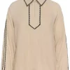 Part Two Aimy Blouse, beige m/sort mønster
