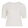 Vila Viril 2/4 sleeve o-neck knit top, offwhite