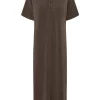 My Essential Wardrobe Helle polo long dress, brun