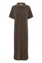 My Essential Wardrobe Helle polo long dress, brun
