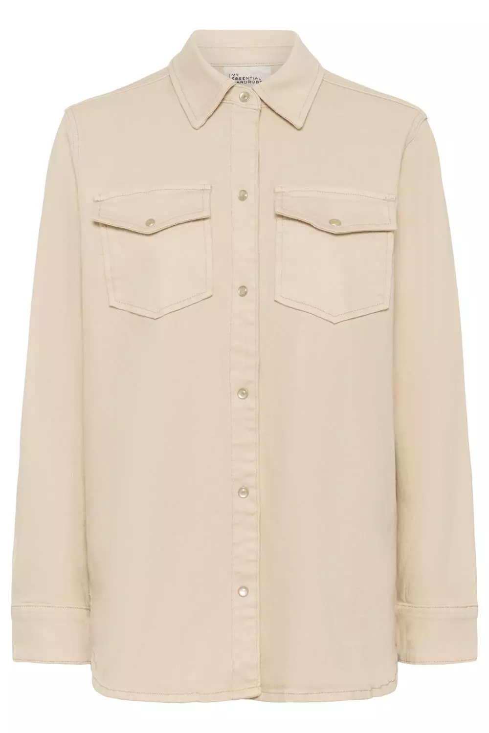My Essential Wardrobe Dagmar 157 denim shirt, beige