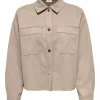 JDY Julle L/S Fake Suede Shirt jrs, beige