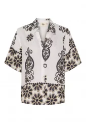 Isay Ane Button Shirt, hvit/mønster