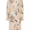Isay Ane Printed Dress, lys beige
