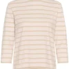 Part Two Nela TS, offwhite/beige stripet