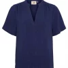 Isay Pearl s/s Blouse, marineblå