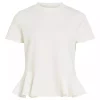 Vila Vivelmera O-neck s/s peplum T-shirt, hvit
