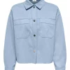 JDY Jullie L/S Fake Suede Shirt jrs, blå