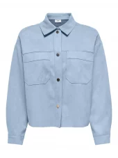 JDY Jullie L/S Fake Suede Shirt jrs, blå