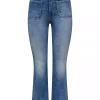 JDY Fina HW ankle flare jeans, medium denimblå